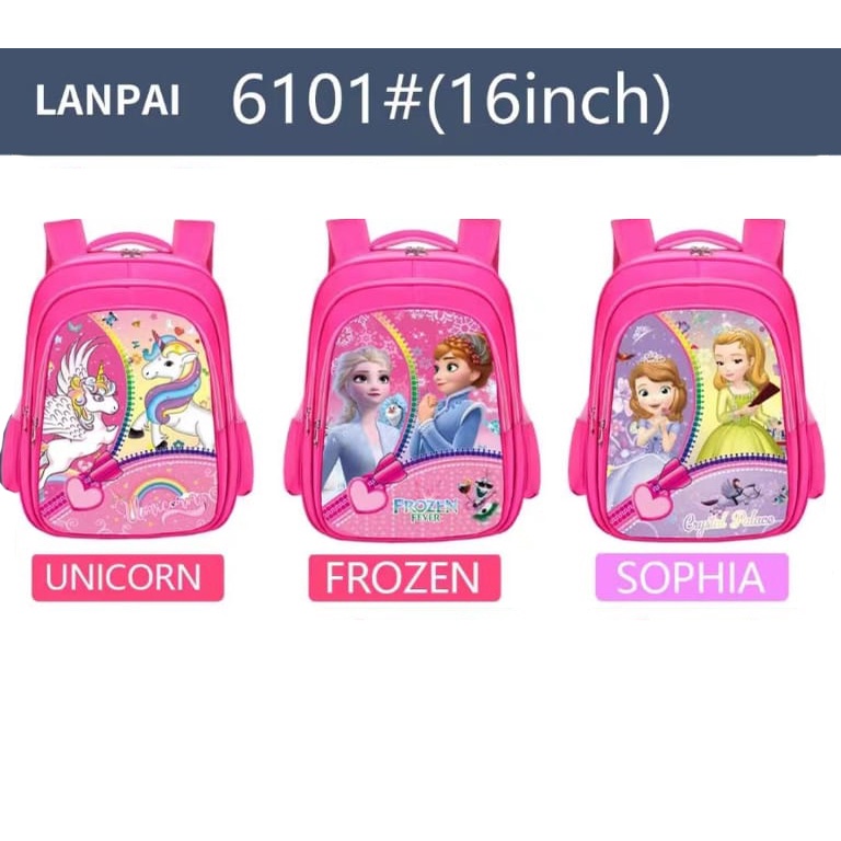 Tas Sekolah Anak Perempuan Ransel Sekolah Import Karakter Anak Perempuan Glossy Good Quality