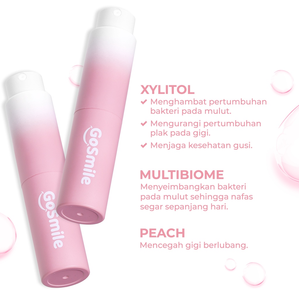 Go Smile Bad Breath Go Away Mouthspray Peach - Mouth Spray Mulut Fresh untuk Menghilangkan Bau Mulut [BPOM}