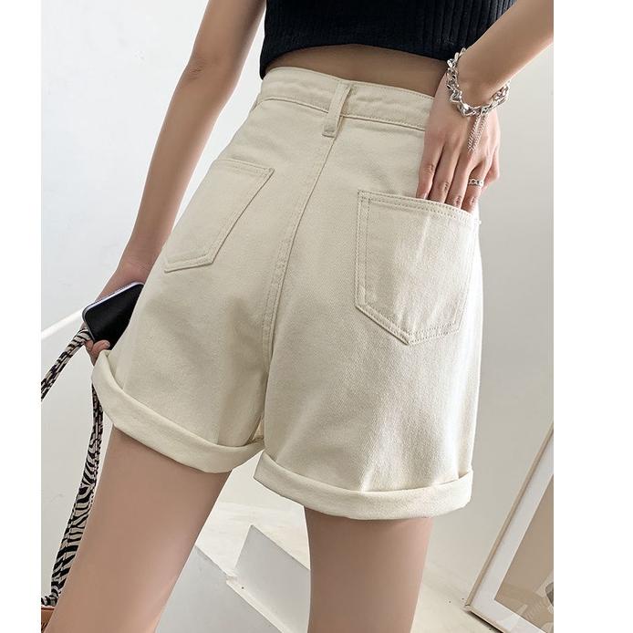 Stok terbatas.. CEWEK_ID Celana hotpants Kulot jeans Korean style high waist pendek pinggang tinggi 