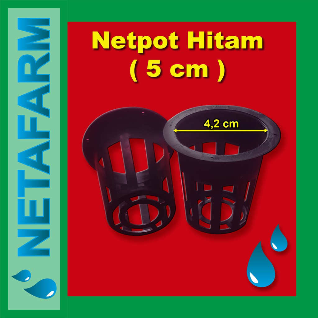 NETPOT Hidroponik 5 cm - Warna HITAM ( Set : 300 pcs )