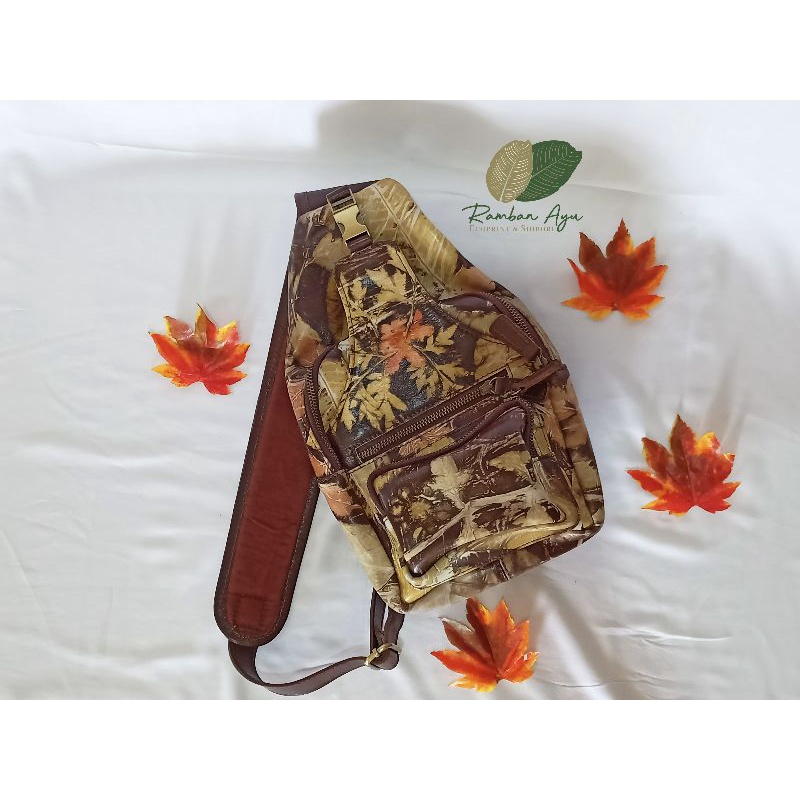 Tas Punggung Ecoprint Kulit Sapi Pria & wanita