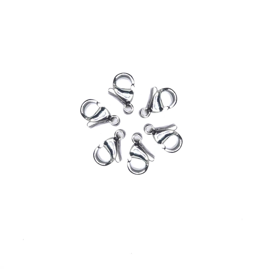 10pcs / lot Konektor Rantai Kait Lobster Bahan Stainless Steel DIY