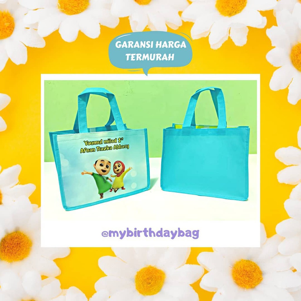 

tas nusa rara desain / tas nusa rara / tas goodie bag nusa rara / tas ultah nusa / tas ultah murah