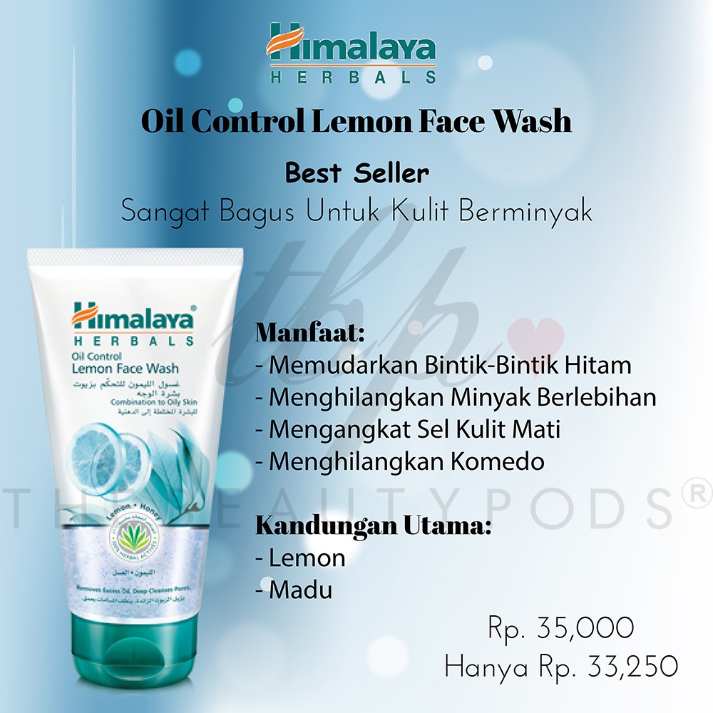 himalaya herbal oil control lemon face wash