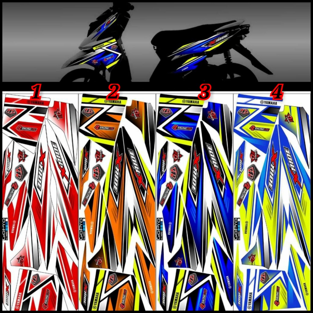 Stiker Motor Striping Variasi Custom Yamaha X-Ride OLD/115 CC - Stiker Variasi X-Ride