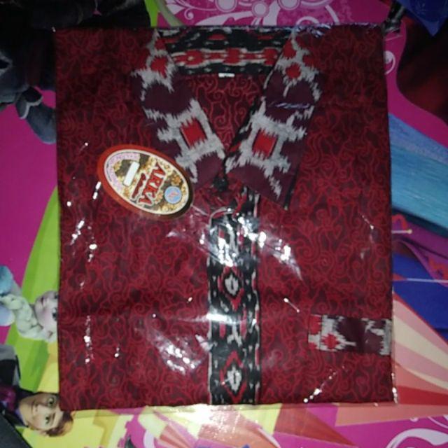 Kemeja Batik Pria Modern Jumbo Motif Mega Mendung Merah