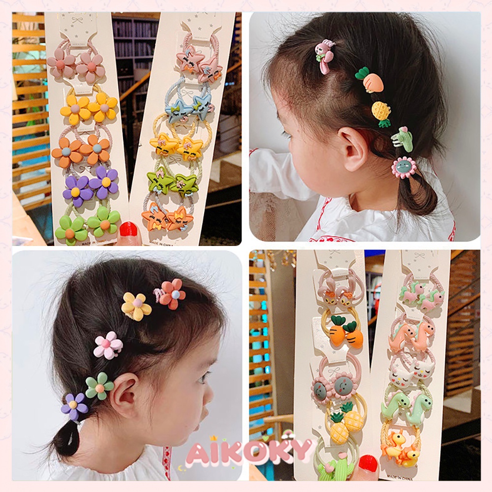 Aikoky Ikat rambut anak perempuan korea/Kunciran rambut anak lucu set