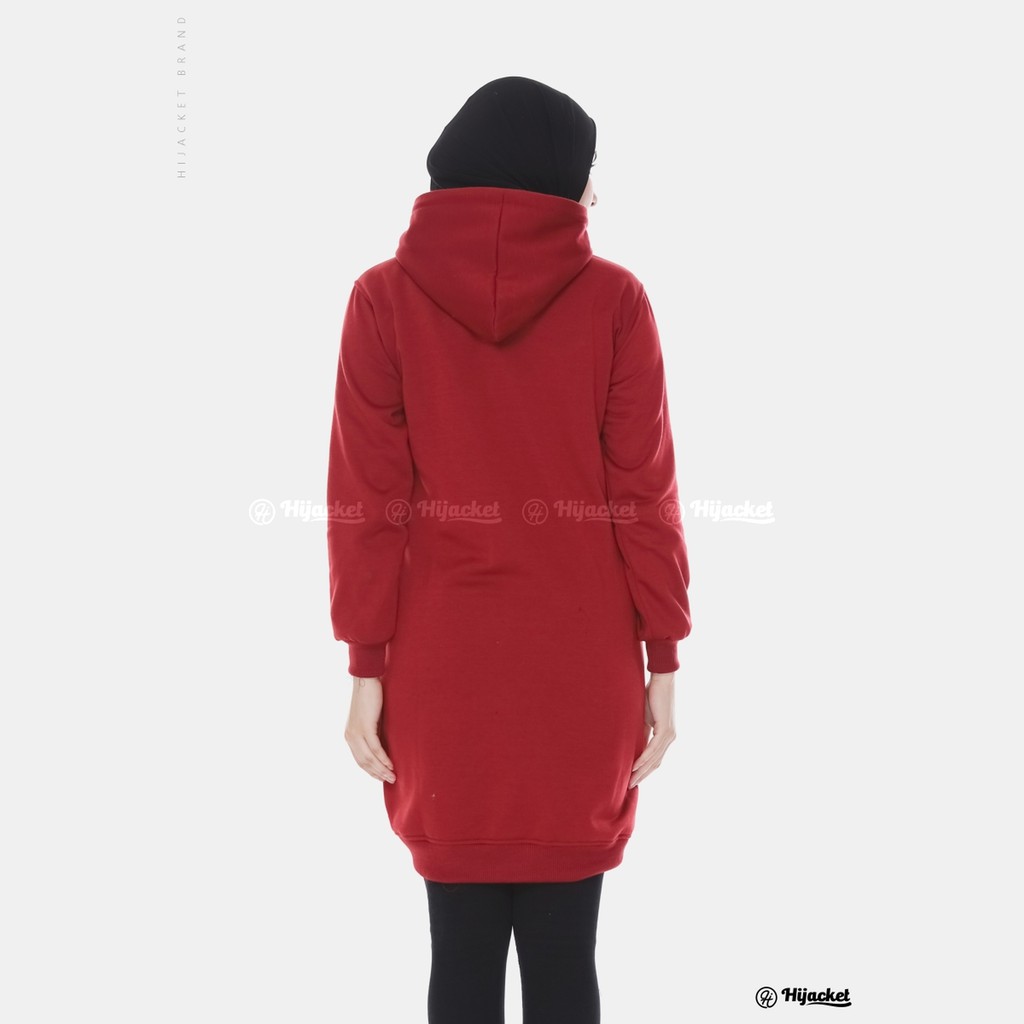 new SALE jaket wanita trend hijacket BASIC WARNA maroon list hitam BAHAN FLEECE SOFT TOUCH-2