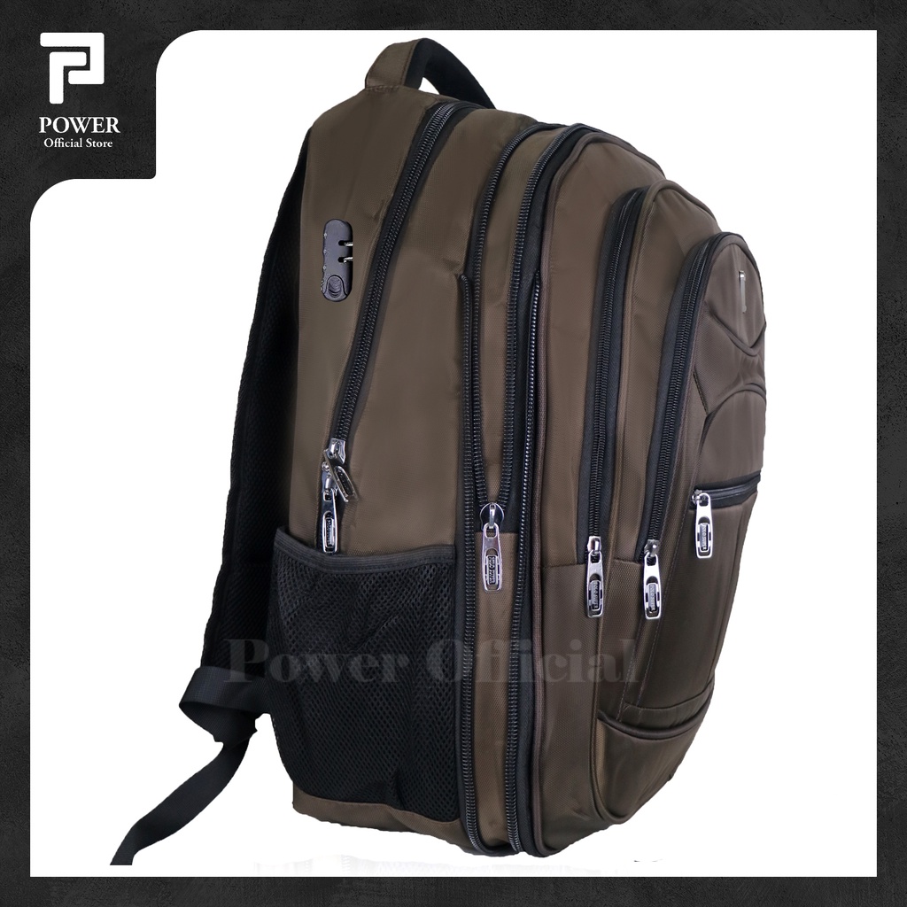 POLO SUPER - Tas Pria Ransel Laptop 18 inc Expanding Jumbo Size Ransel Mudik Import Tas Travelling Polo Original Backpack Expanding Big Size USB Portable