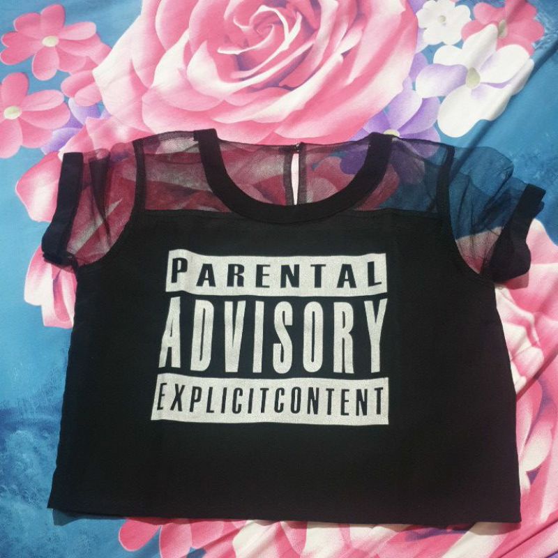 [preloved] parental advisory explicit content shirt
