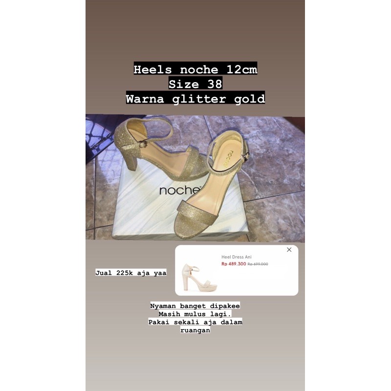 sandal hak/ high heels noche size 38 gold
