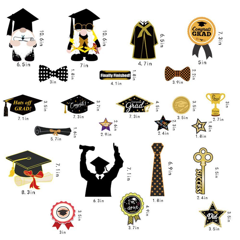 Populer 9lembar Jendela Decals Removable Perekat Diri Musim Wisuda Gnomes Pintu Statis Cling