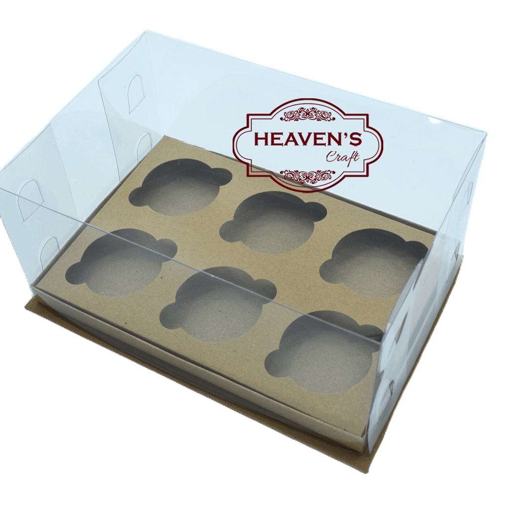 Box cupcake isi 6 kraft