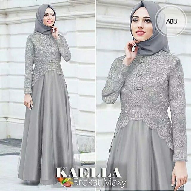 DRESS MUSLIM BRUKAT GAMIS BRUKAT MAXI TIMBUL KOMBINASI BAHAN MOSCREPE MUTIARA TEMBAK GAMIS TERMURAH-