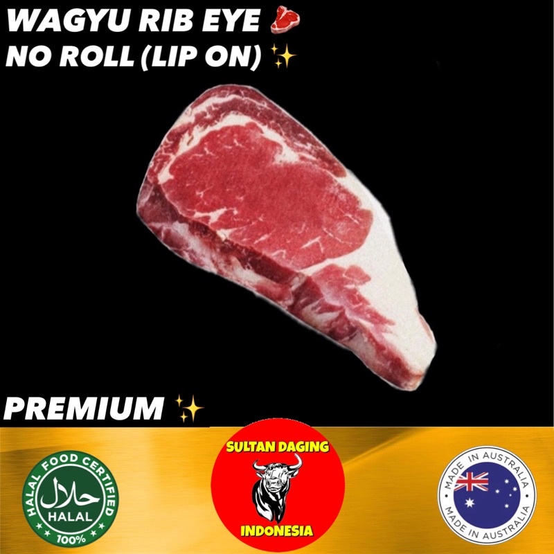 

WAGYU RIB EYE NO ROLL (LIP ON) PREMIUM 400 GRAM IMPORT DARI AUSTRALIA/WAGYU RIBEYE MB/ WAGYU RIBEYE/ AUSTRALIAN WAGYU RIBEYE STEAK/ WAGYU NO ROLL