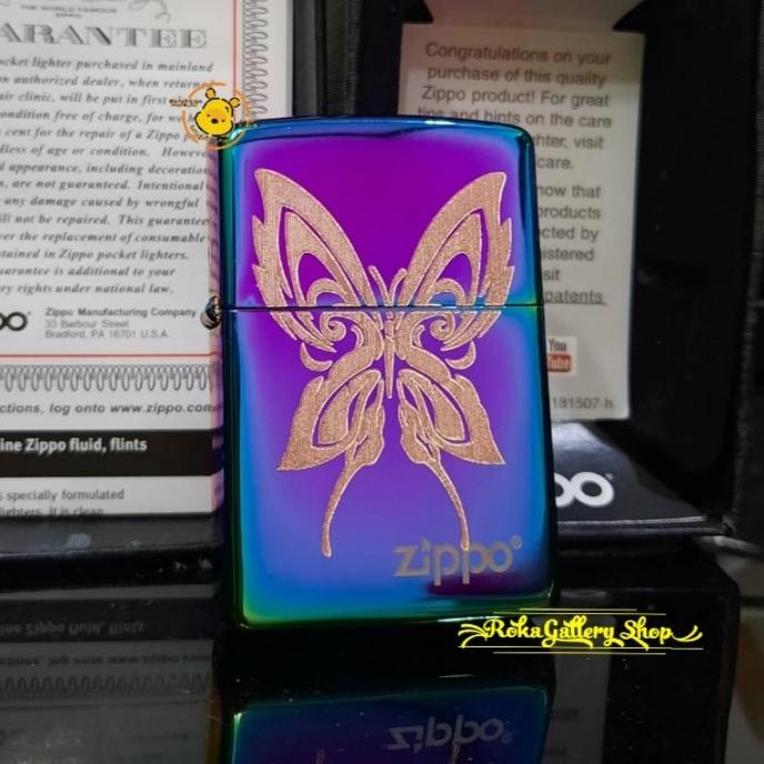 zippo kupu kupu / butterfly lighter / zippo nevertheless tambah nama