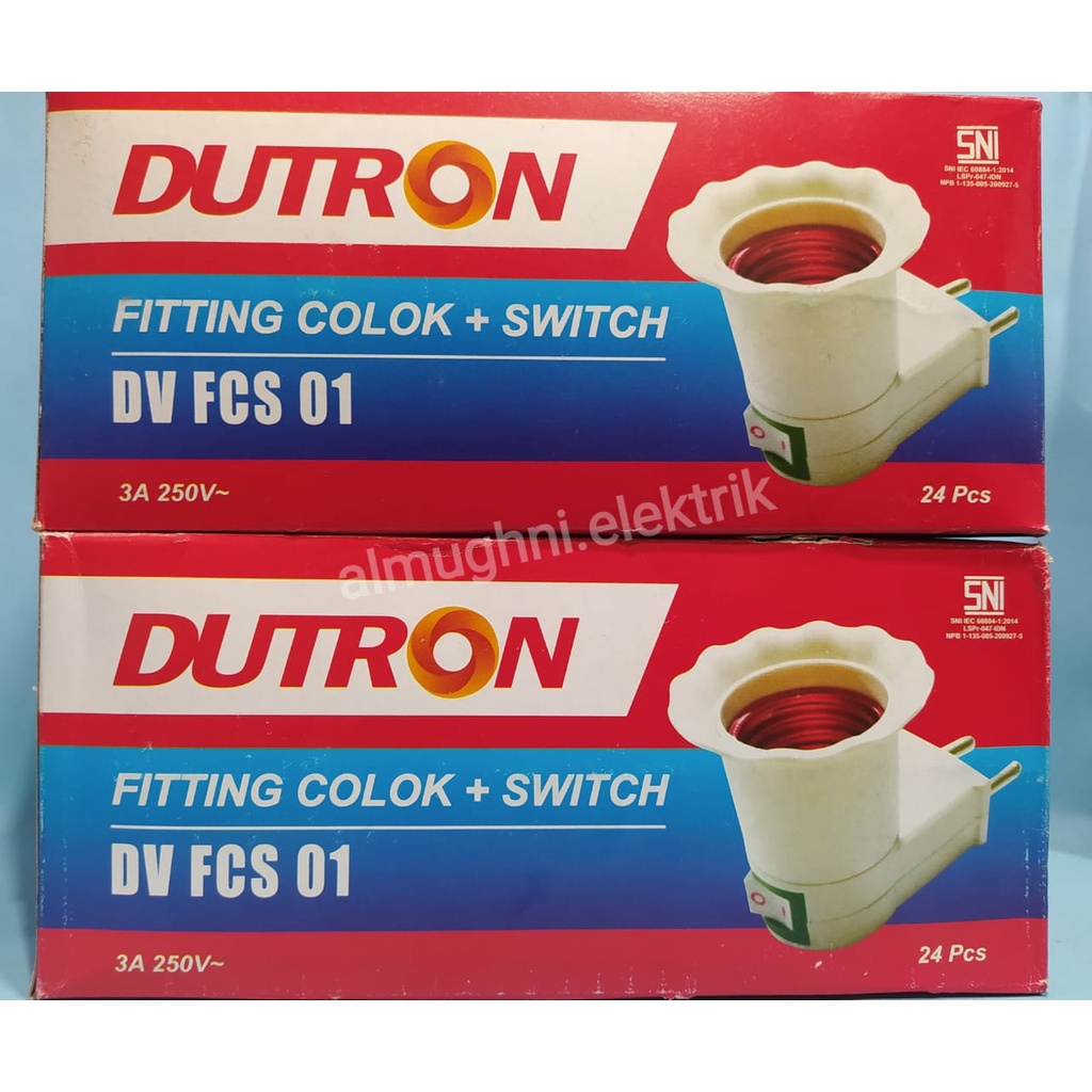 FITTING COLOK +SWITCH DUTRON DV FCS 01 /fitting colok skakel dutron