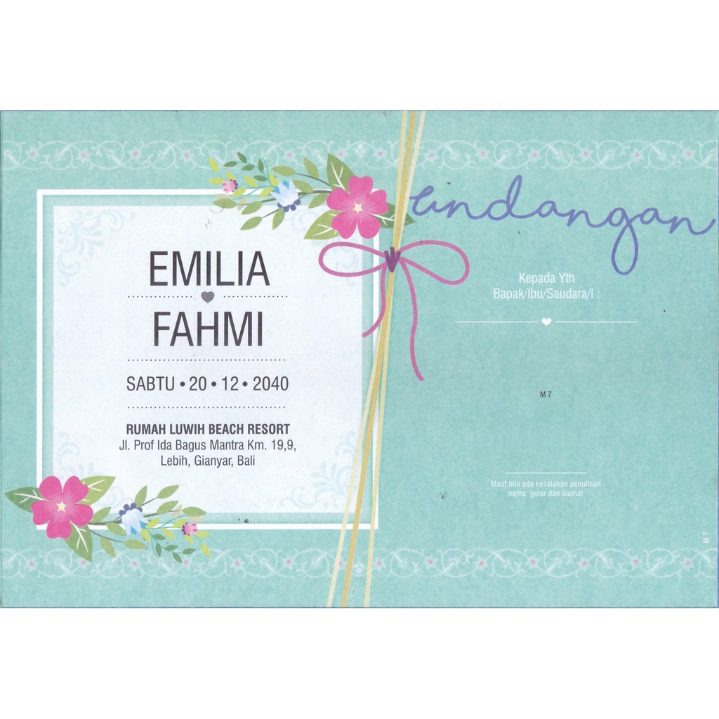 Cetak Undangan Pernikahan Dan Khitanan Rustic Vintage Mille 7 Shopee Indonesia