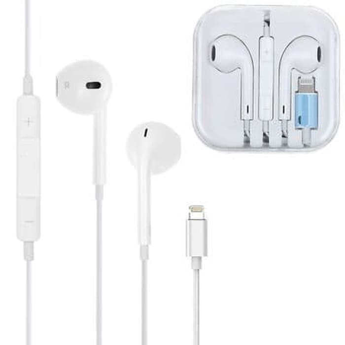 HEADSET HANDSFREE FOR IPHONE 7 / 8 LIGHTNING PUTIH