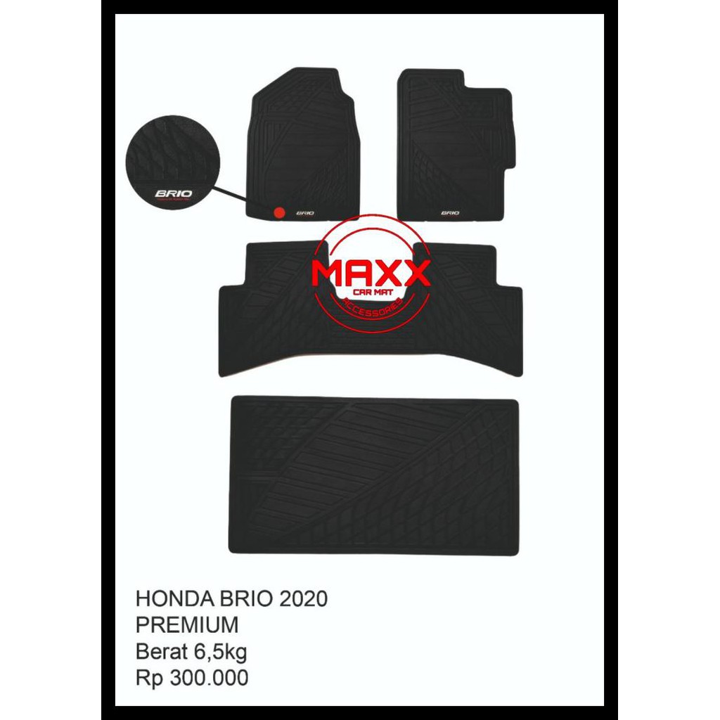 TERBARU KARPET MOBIL- KARPET KARET PREMIUM HONDA BRIO 2020 FULL SET 