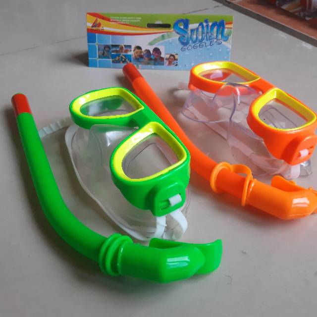 kacamata renang + selang anak - alat selam set snorkeling snorkel kit