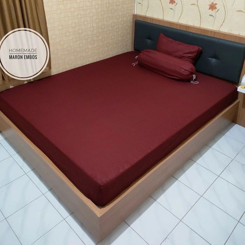 sprei embos merah maroon sprei saja