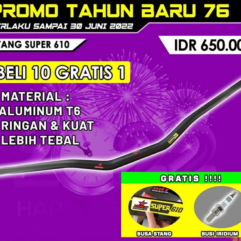 Stang/Setang BRT KLX 150 Dtracker CRF WR CROSS/stang fatbar universal (FREE BUSA STANG+ BUSI IRIDIUM BRT BOGOR