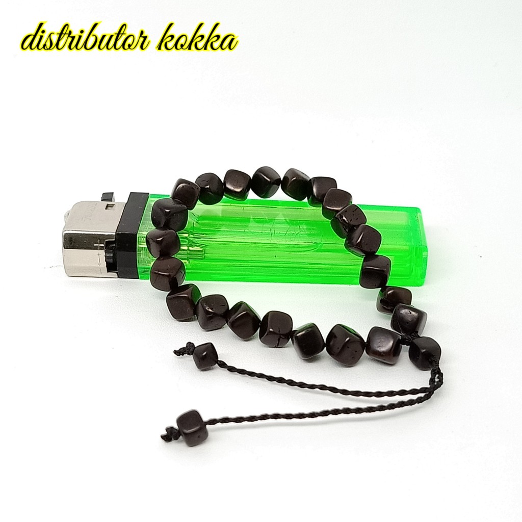 ( SUPER MURAH ) Gelang Kokka kaukah dadu 8 mm hitam