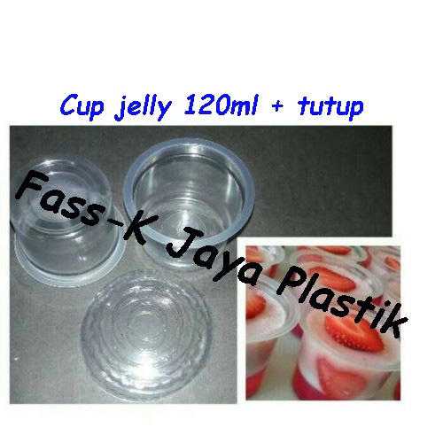 Gelas puding 120ml / cup Jelly bening / Gelas agar + Tutup ukuran 120ml