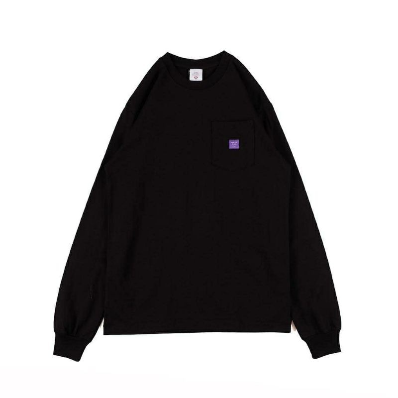 UNKL 347 - HC Fft Pocket Black Heavy Cotton Long sleeve T-Shirt