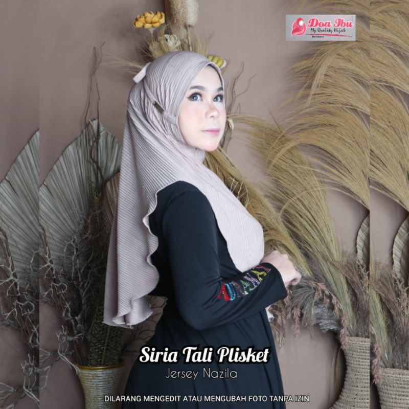 Jilbab doa ibu bergo siria tali plisket standar oval plat besi jersey nazila