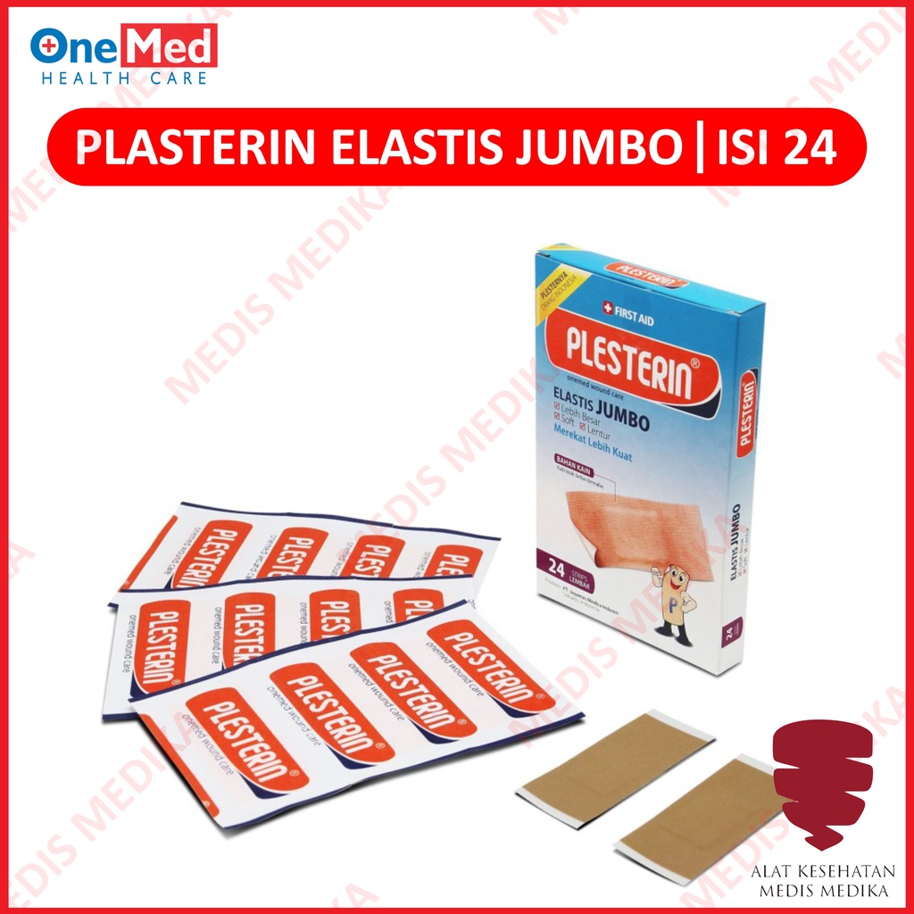 Plesterin Elastis Jumbo Isi 24 Pcs Plester Luka Coklat Plaster Onemed p3k