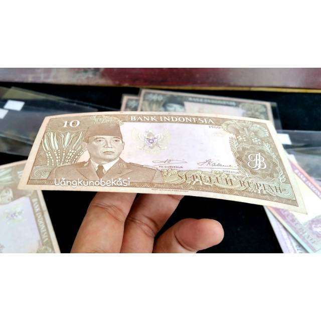 Uang kuno Rp 10 seri pahlawan Soekarno tahun 1960 asli bukan 1964 original garansi mahar nikah
