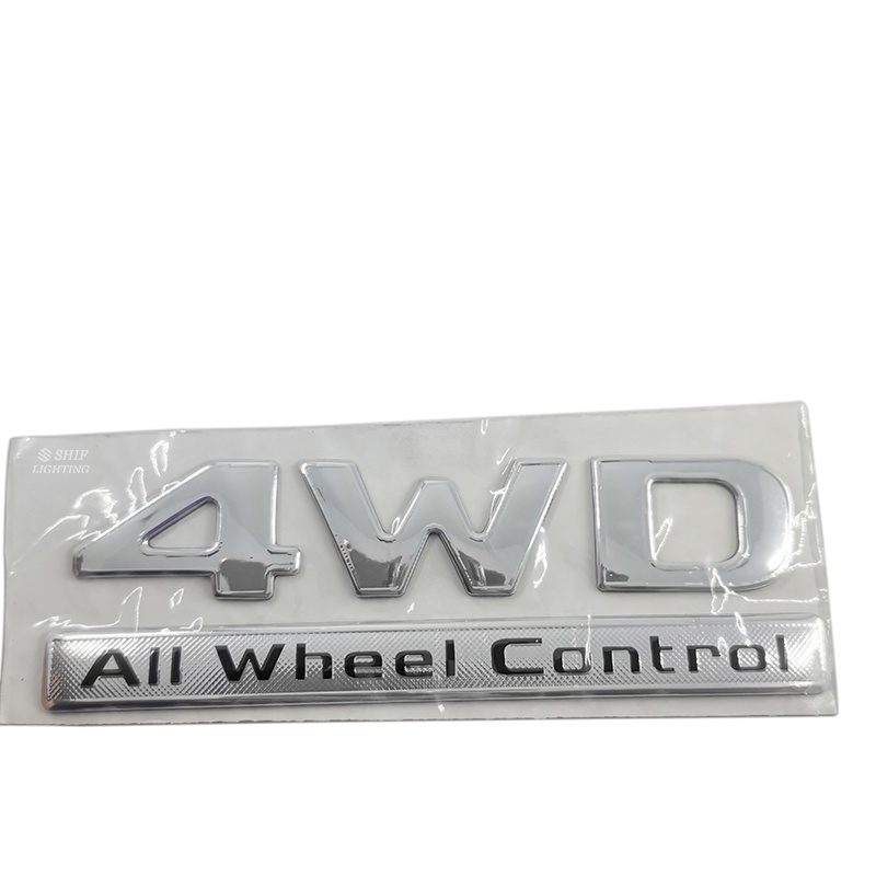 1pc Stiker Emblem Logo 4WD Bahan ABS Untuk Dekorasi Bagasi Belakang Mobil