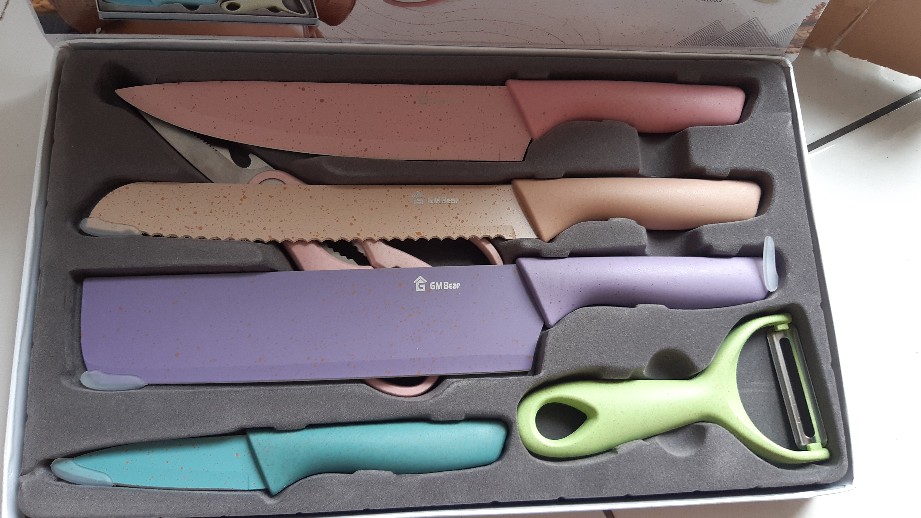 Gm Bear Pisau Dapur Set Isi 6pcs 1138-kitchen Knife Set Multicolor