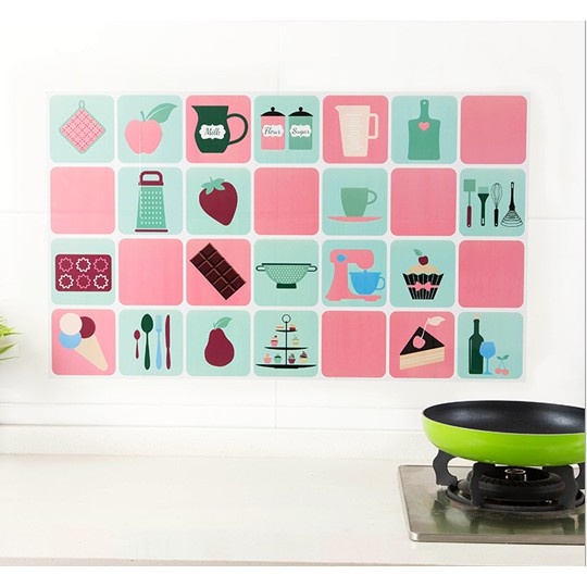 Stiker Dinding Dapur Wallpaper Anti Minyak Anti Air Anti Panas Hargakawan(c5k)Packing  tidak dilipat