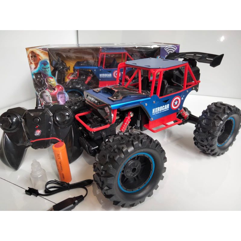 HERO CAR 1:14 RC Spray Effects Mobil Remote Control Rock Crawler Besar Body Alloy 2.4 GHz