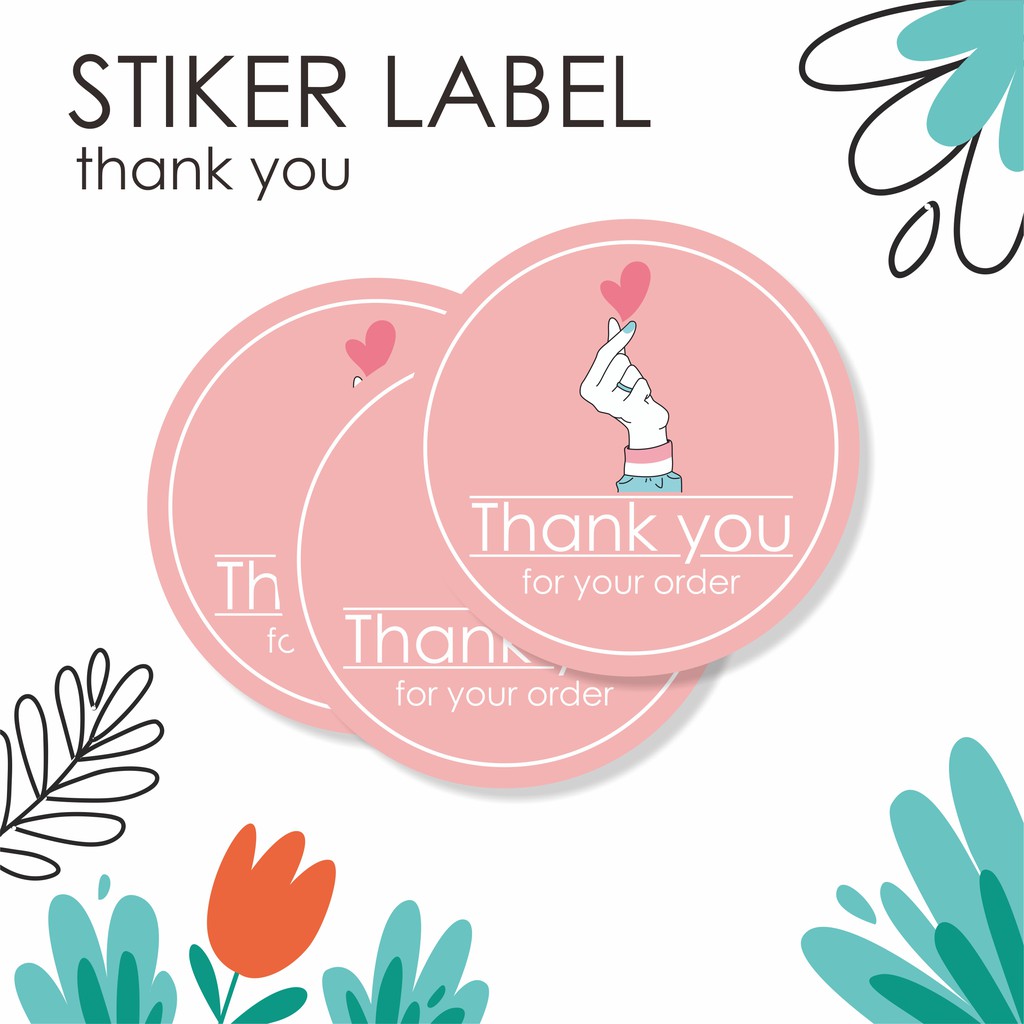 Jual Stiker Thank you Stiker terimakasih label thank you gambar love