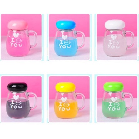 GBF - Gelas Mug Minum Kaca || Model Jamur My Bottle Mushroom Botol Minum 300 Ml Gelas Kaca - GMUG