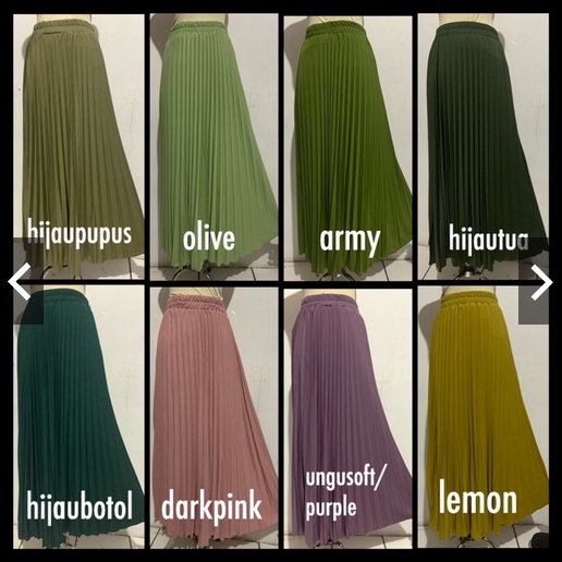 ROK PLISKET JUMBO FIT TO XXL PAYUNG PLEATED SKIRT MURAH MUSLIM IBU ACARA-6