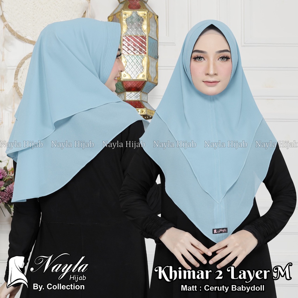 KHIMAR 2 LAYER SIZE M CERUTY BABYDOLL KERUDUNG CERUTY JUMBO ORIGINAL BY NAYLA HIJA'B