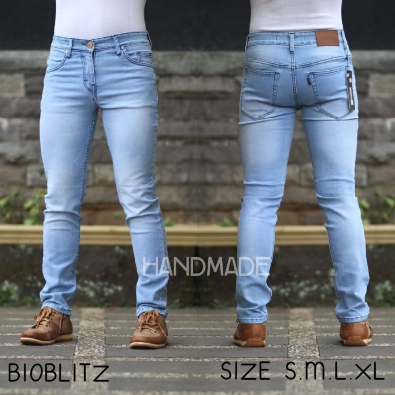 CELANA JEANS PRIA ORIGINAL HANDMADE JUMBO SIZE S-3XL SLIMFIT MURAH/