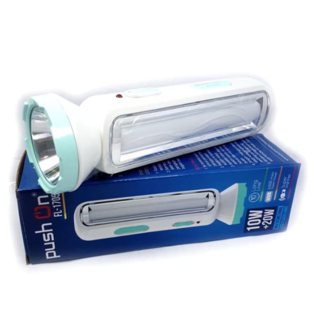 Senter LED 10W + Lampu Emergency 20W Charger PUSH ON FL-1705