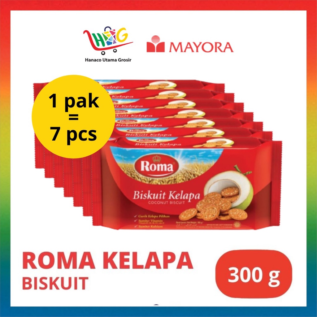 Roma Biskuit Kelapa 7 X 300 gr [ 1 PAK ]