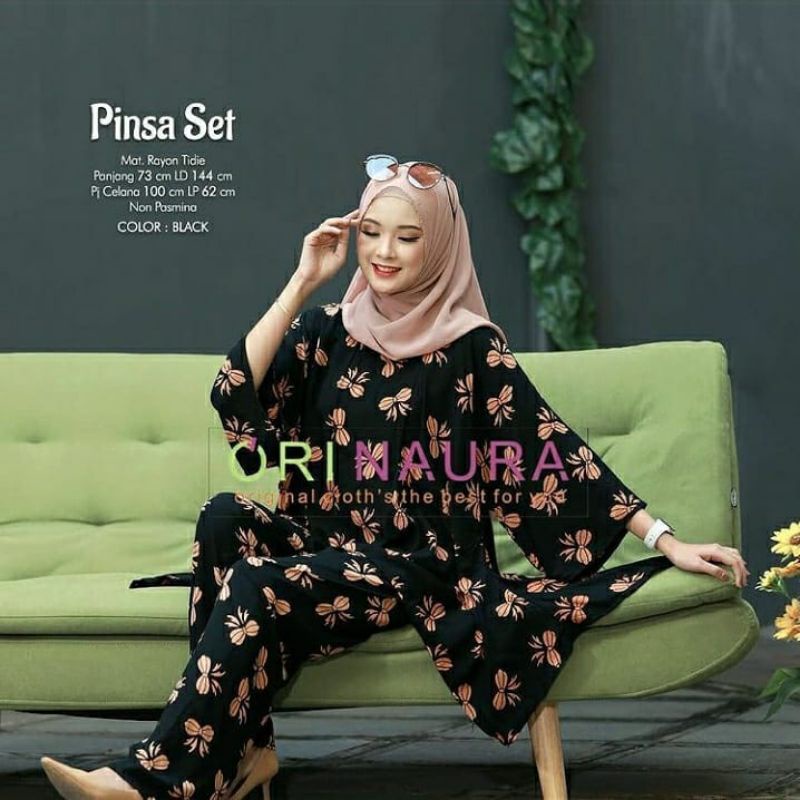 One Set Jumbo Waka Waka Pinsa Setelan Wanita Tie Dye Rayon Premium Set Celana Panjang Bigsize LD 130