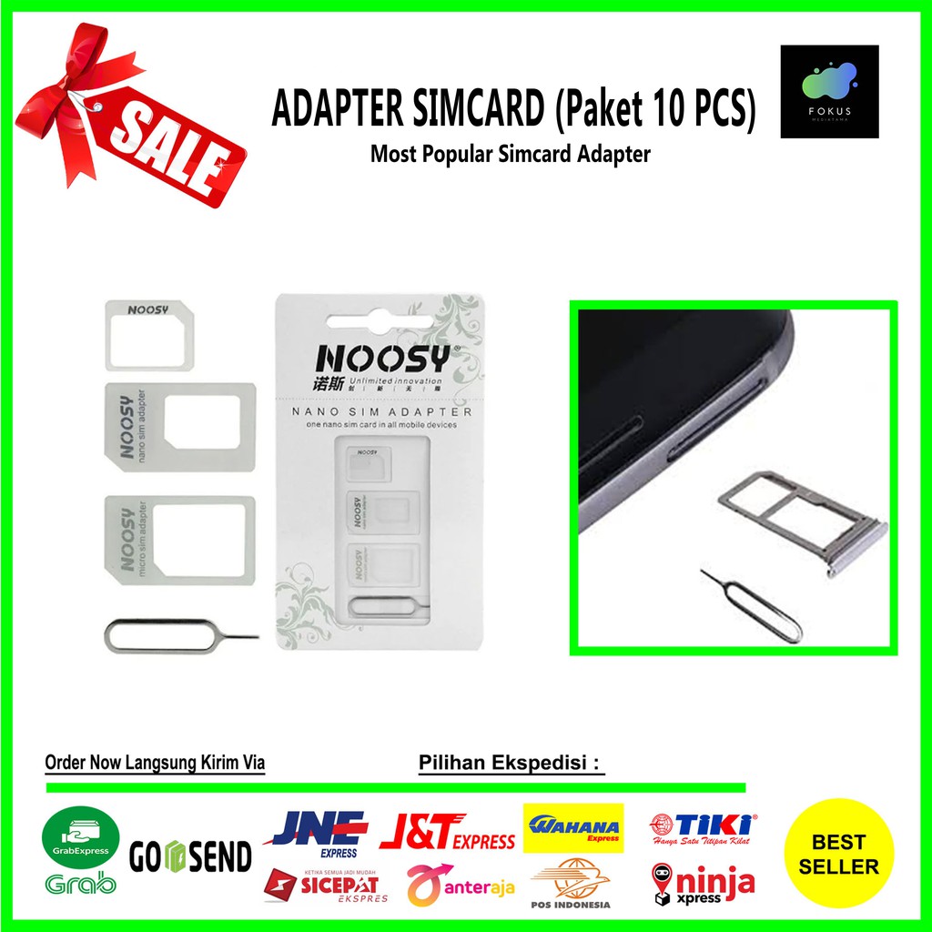 Adapter Simcard Noosy / Adapter Kartu Sim Nano Micro (Paket 10 PCS)