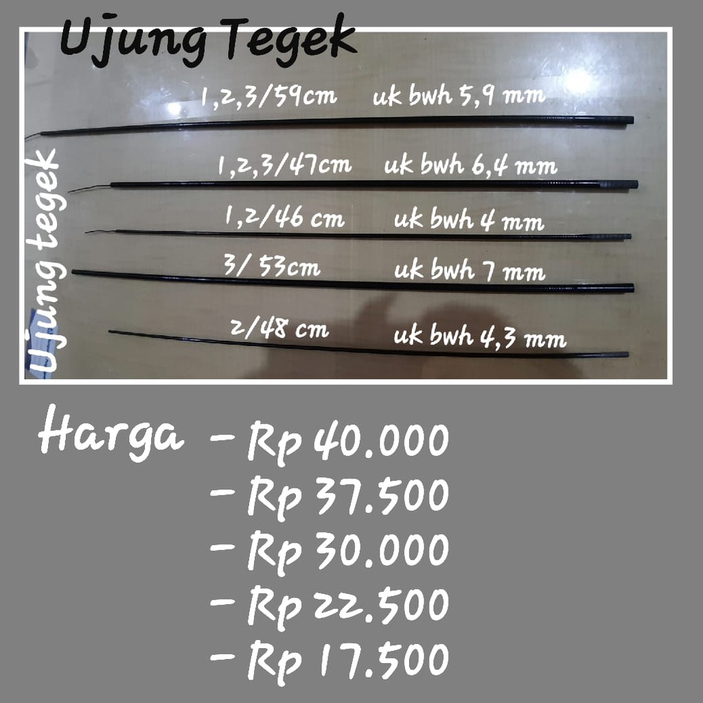 Ready Ujung tegek/Ujung Joran Pancing Bahan Carbon