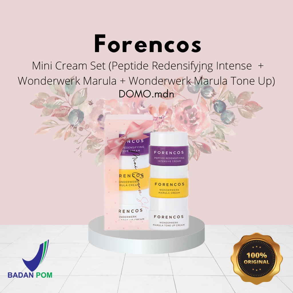 FORENCOS MINI CREAM SET 3 pcs WONDERWERK MARULA CREAM TONE UP PEPTIDE REDENSIFYING INTENSIVE 10 gr 3