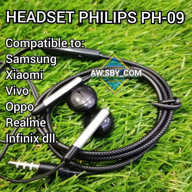 HEADSET POWERFULL BASS PREMIUM QUALITY EARPHONE HD AUDIO BASS STEREO (PHILIPS.009)