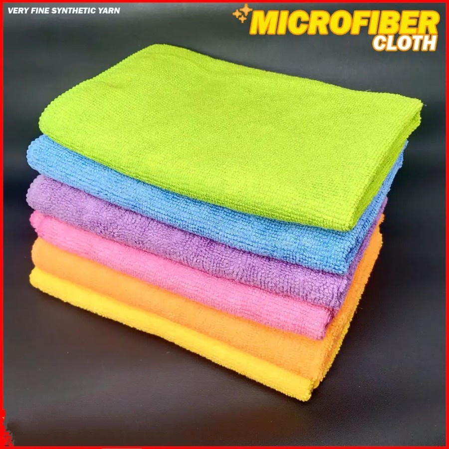 Kain Lap Microfiber Cleaning Cloth Towel Serbet Pembersih Serbaguna Murah 35 Cm x 35 Cm